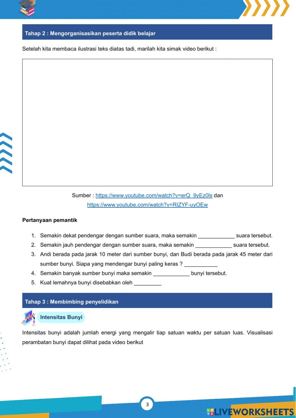 LKPD Intensitas dan Taraf Intensitas Bunyi