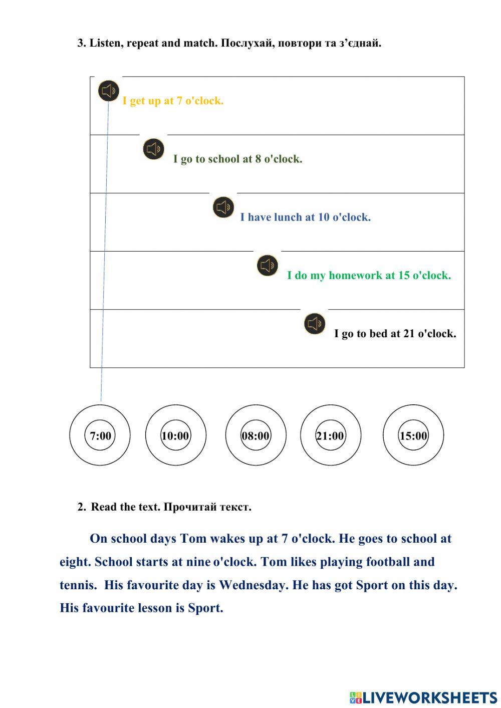 Test 3 form Unit 3 School time