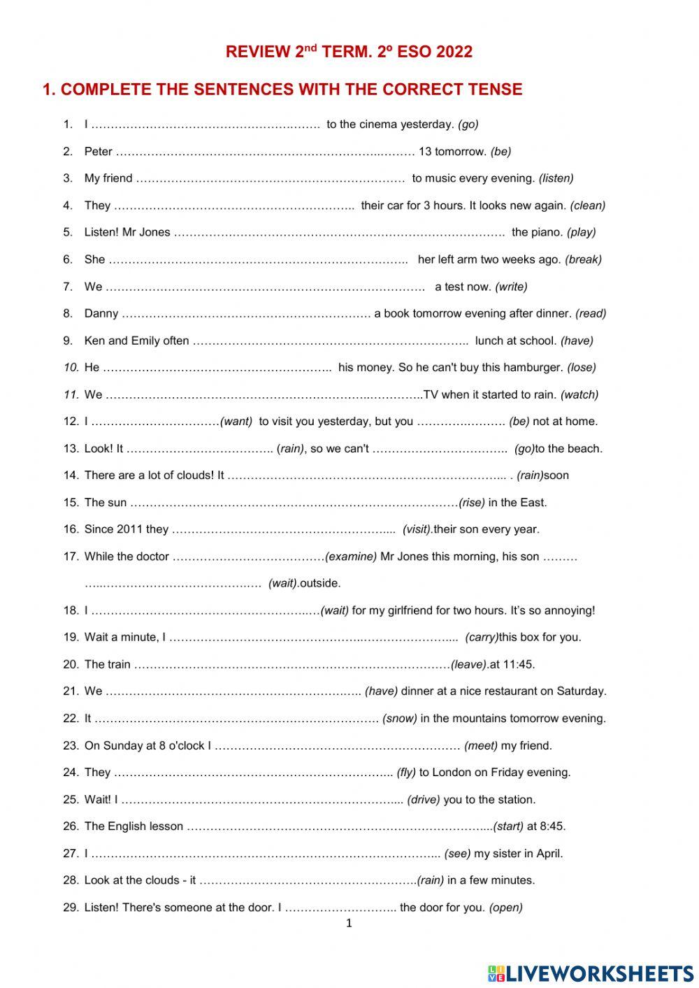 Review 2ESO. 2nd Term