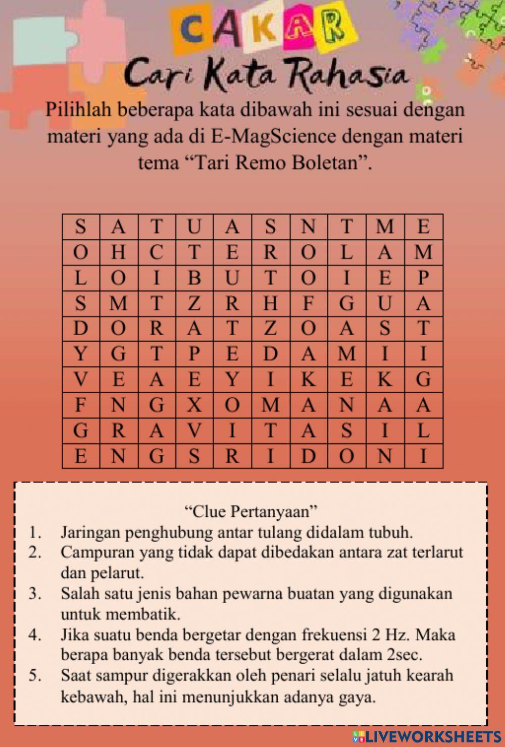 Cakar (cari kata rahasia)