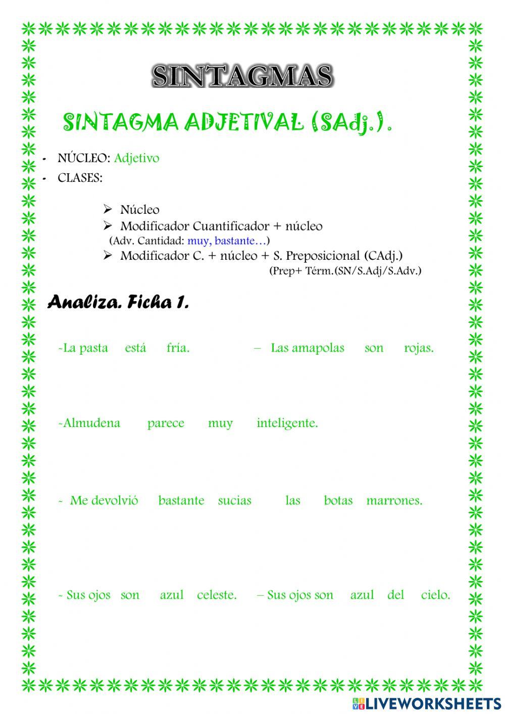 Sintagma adjetival Sintagma adjetival