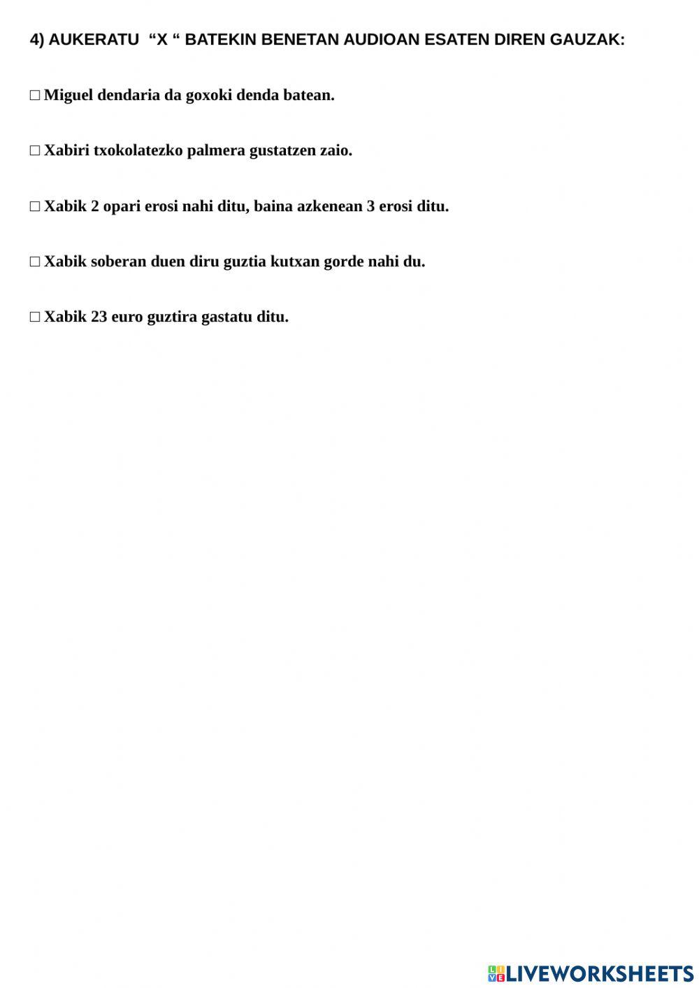 Erosketak entzumen proba