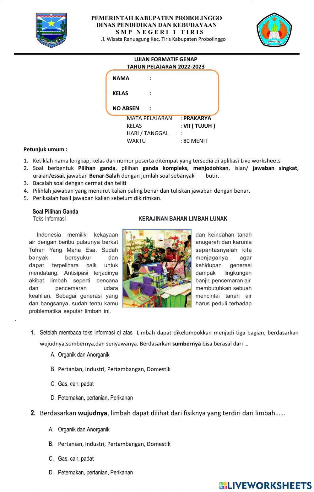 Prakarya kerajinan GENAP