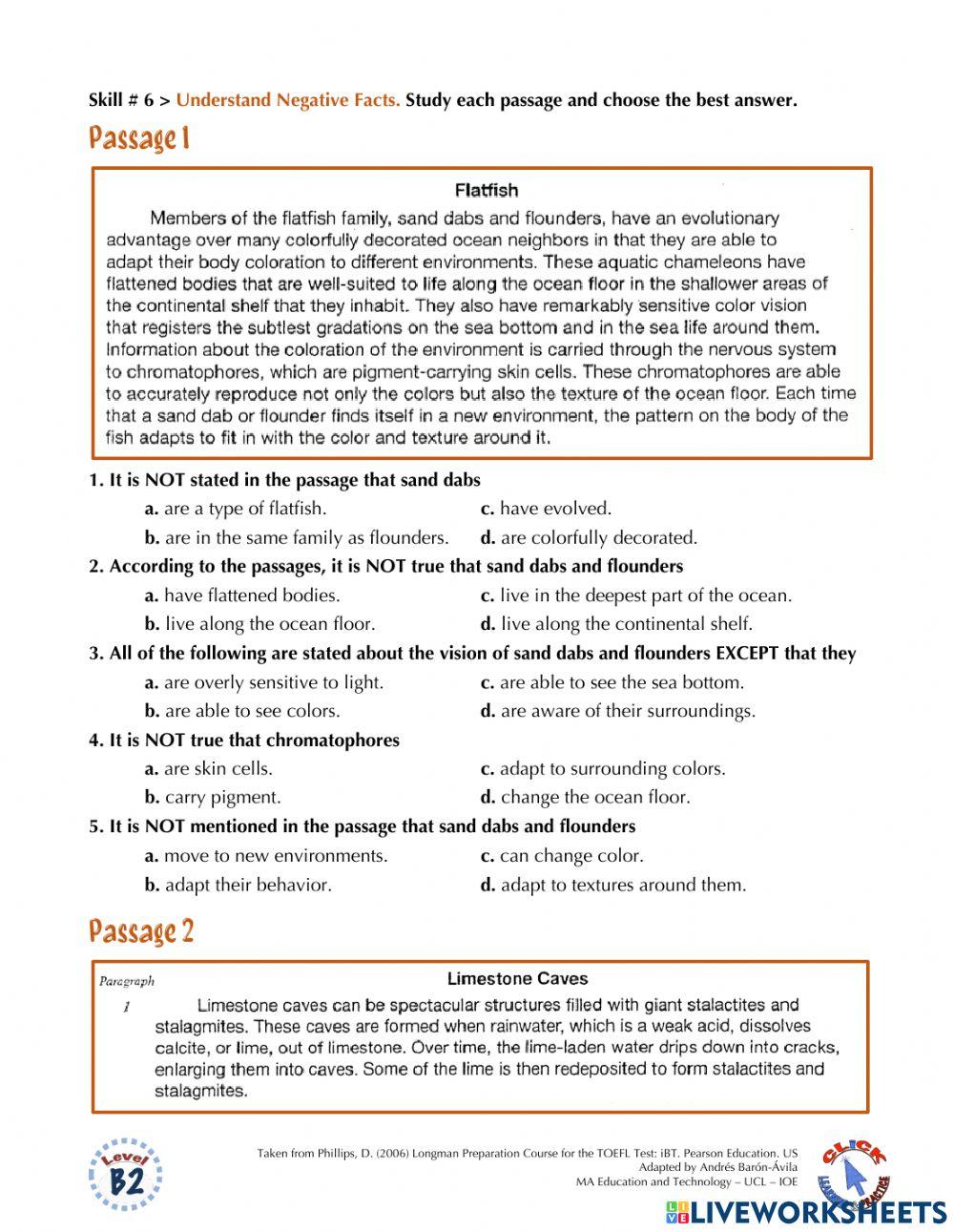 Reading Ex.: TOEFL (skills 5-6)