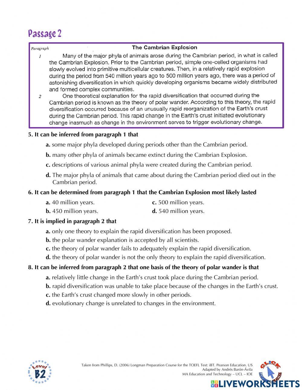 Reading Ex.: TOEFL (skills 7-8)