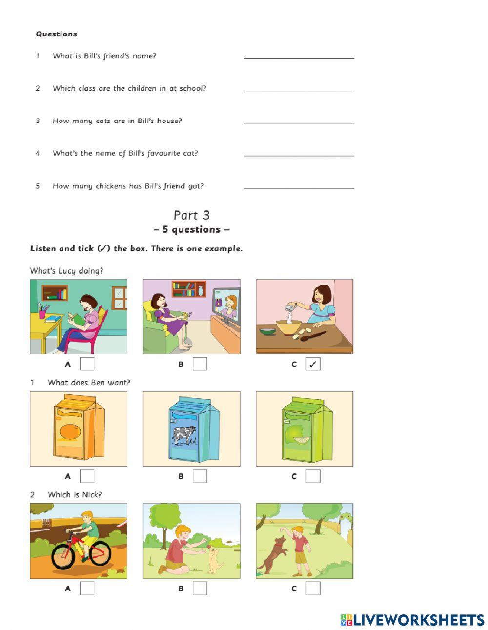 Listening starters Test