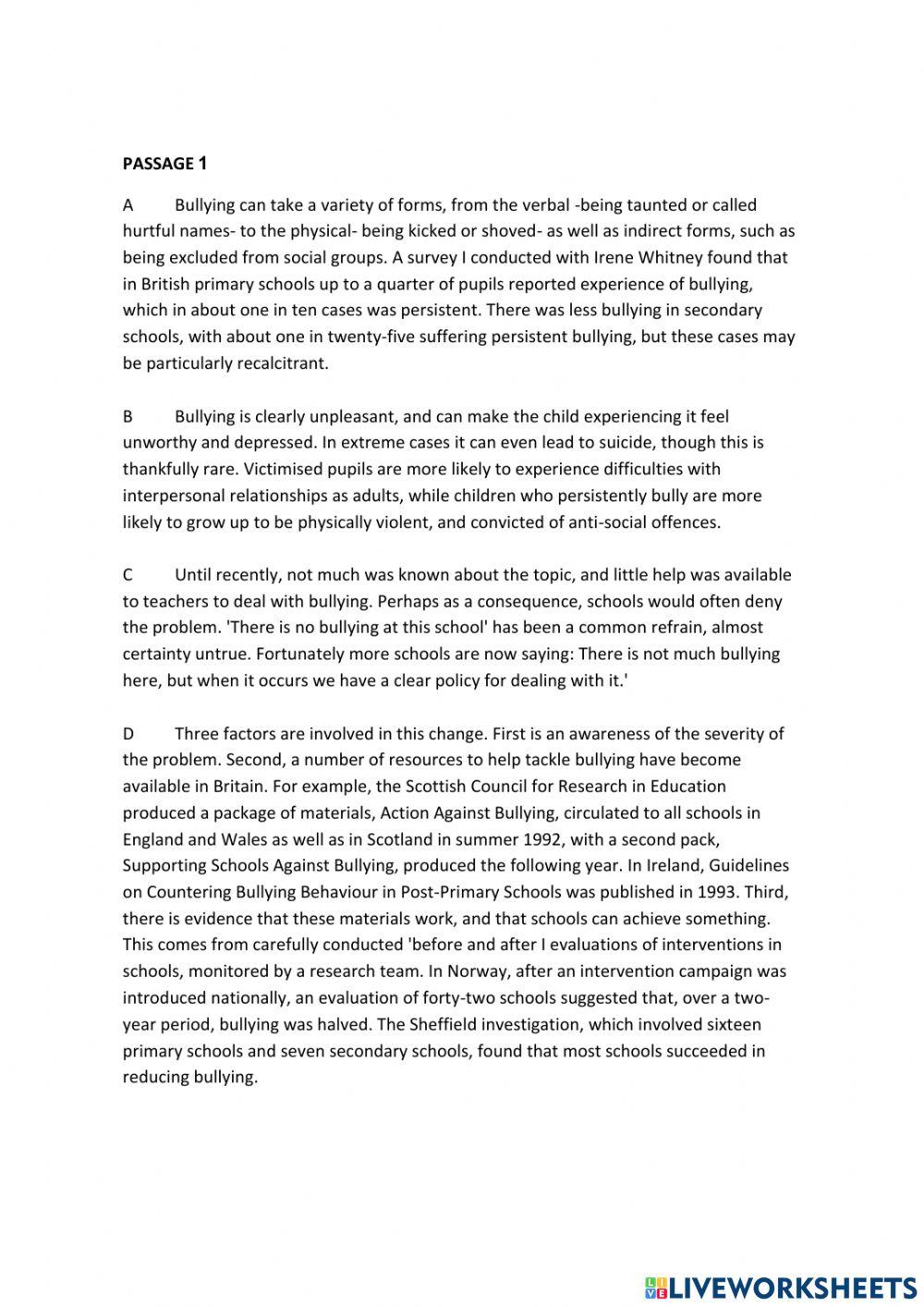 Multiple choice reading 1