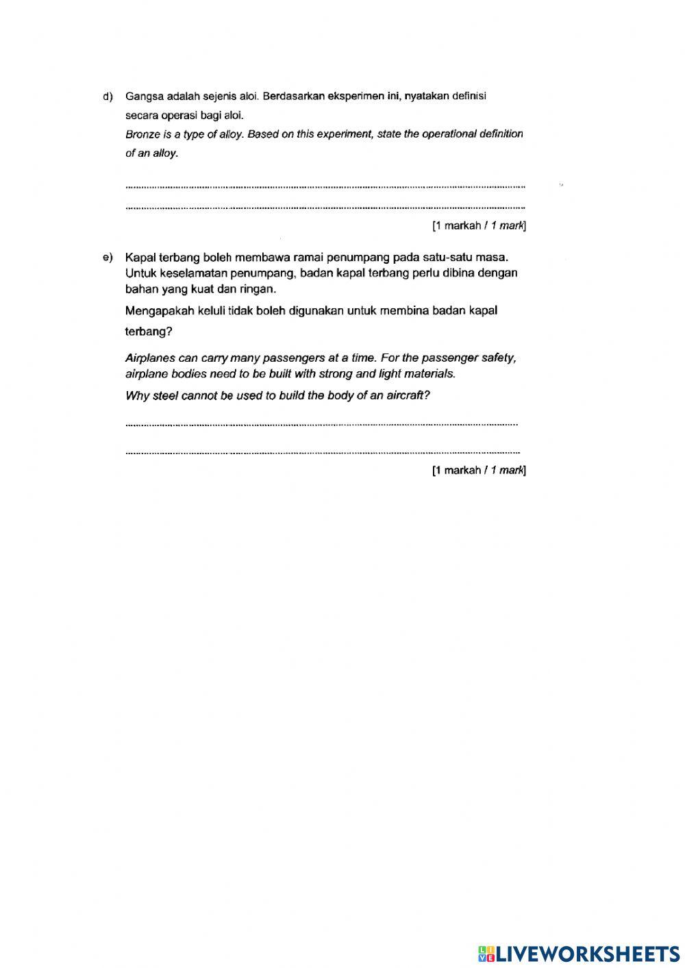 Latihan spm kerta2 kssm sns bhga