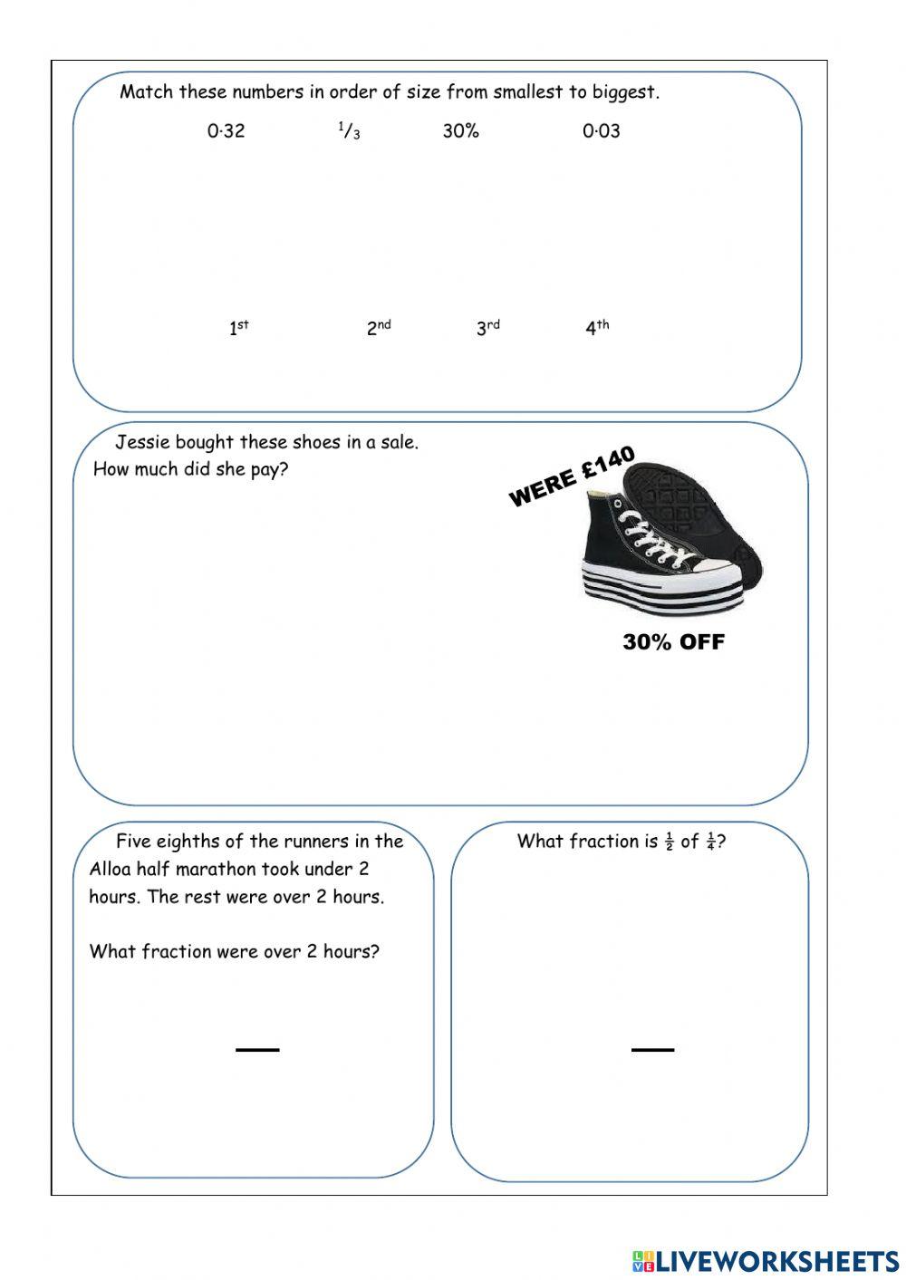 WW 3-1 Percentage Test