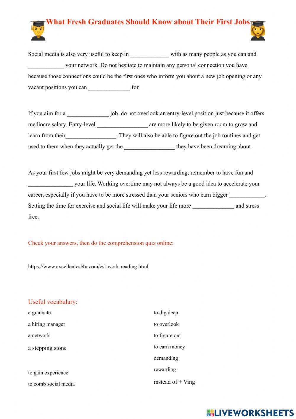 What fresh graduates should know about their first jobs