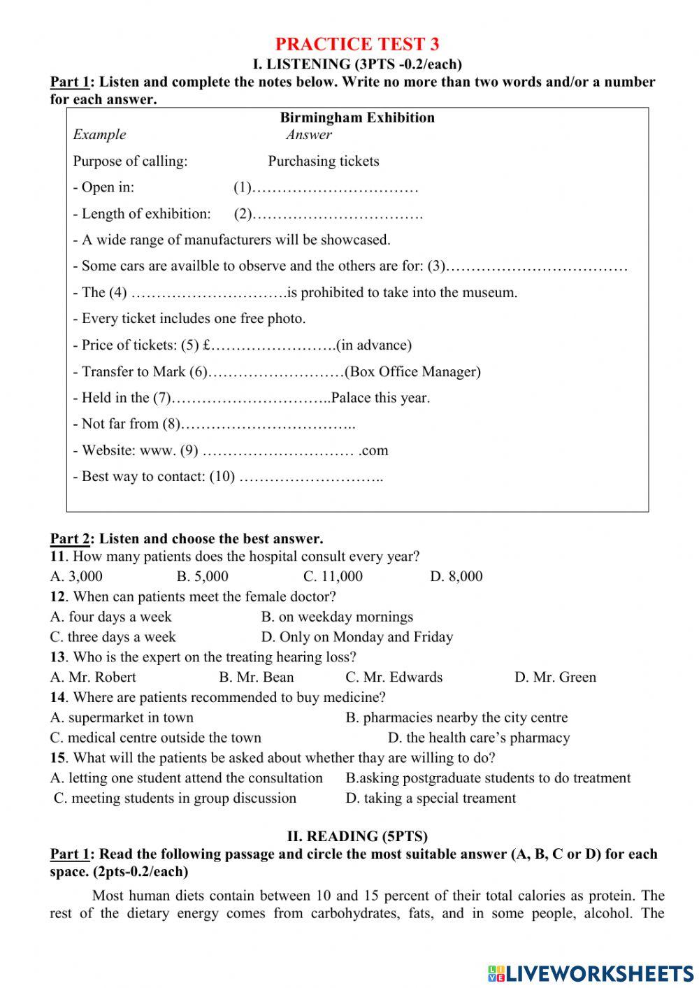 Olympic 10 practice test 3
