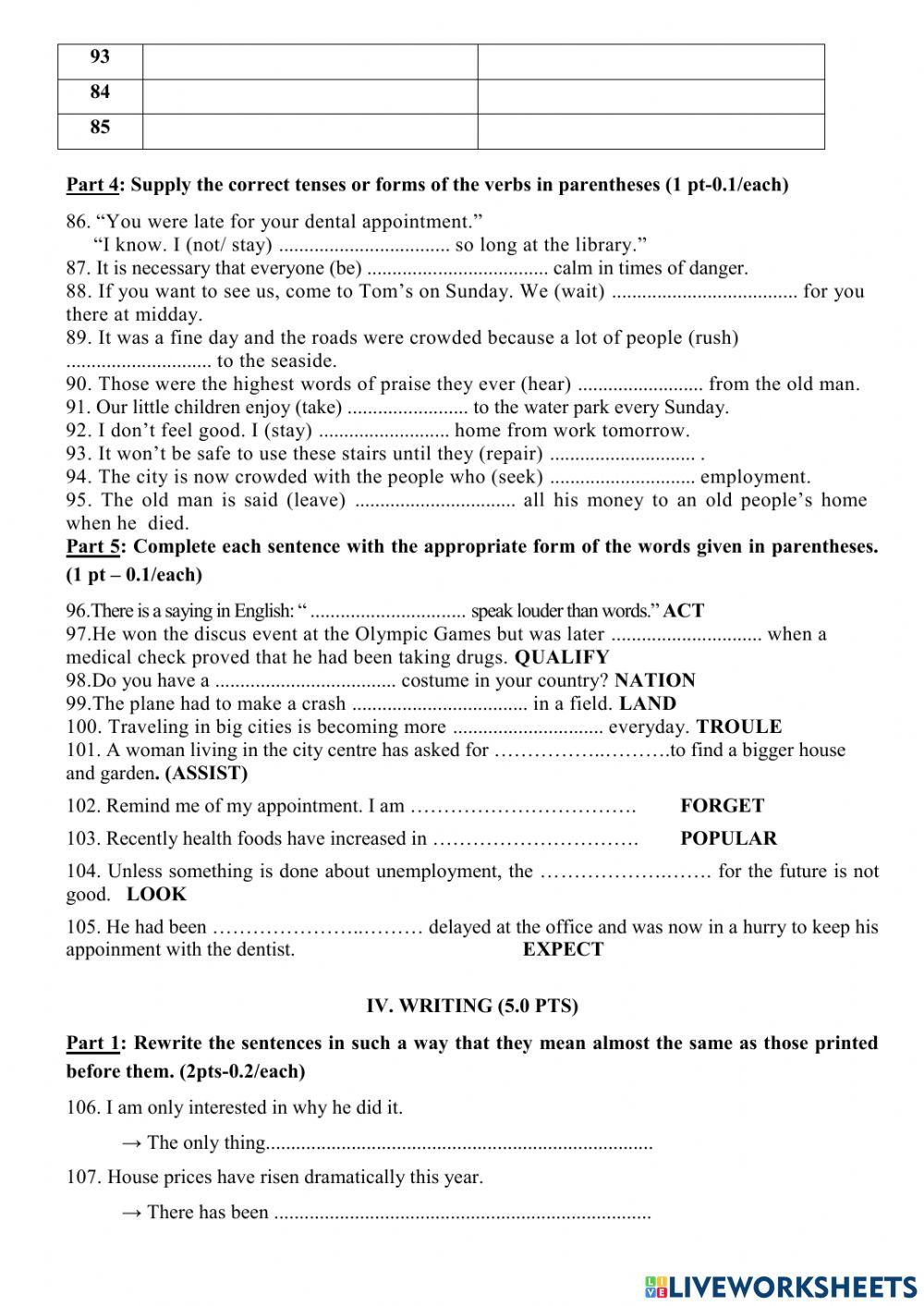 Olympic 10 practice test 3