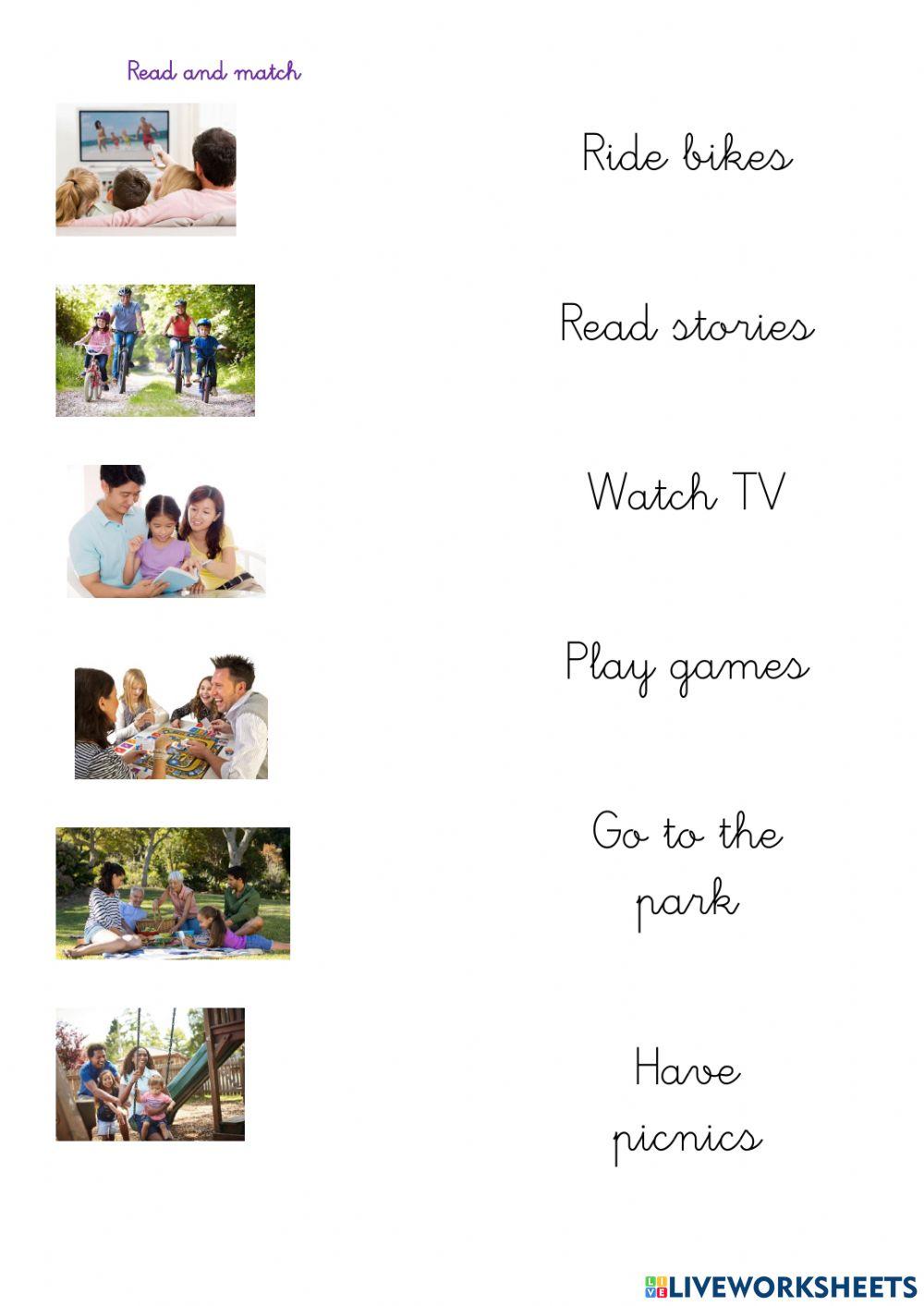 Families do things together