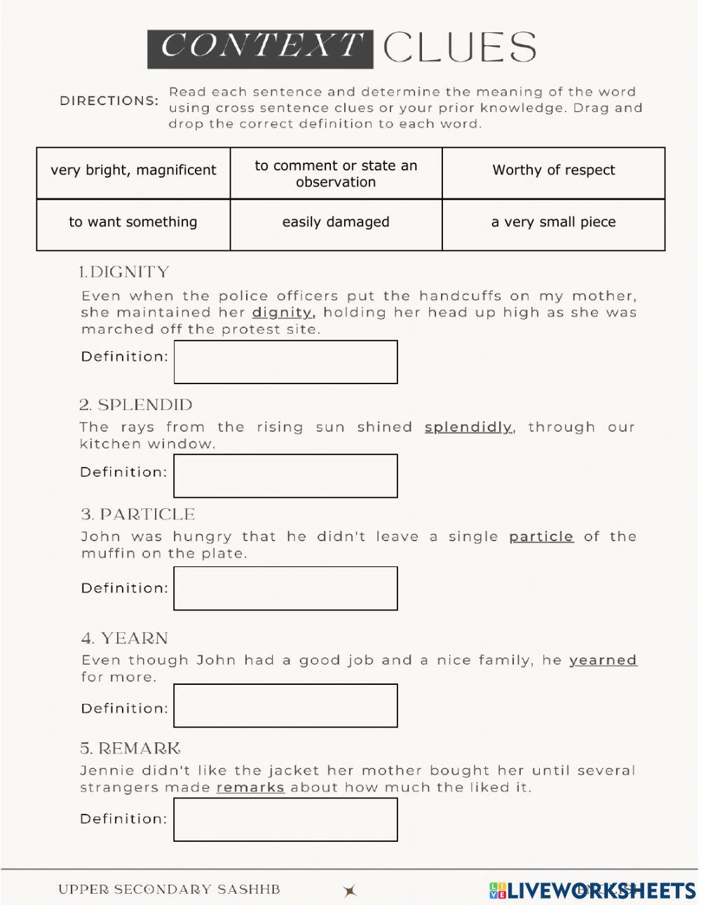 Context Clues online exercise for | Live Worksheets