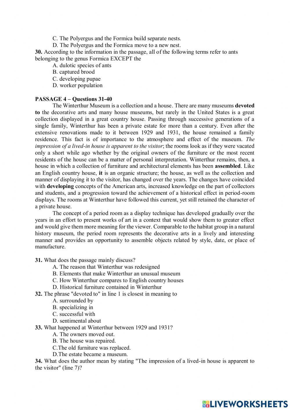 Homework VSTEP Reading Lesson 3