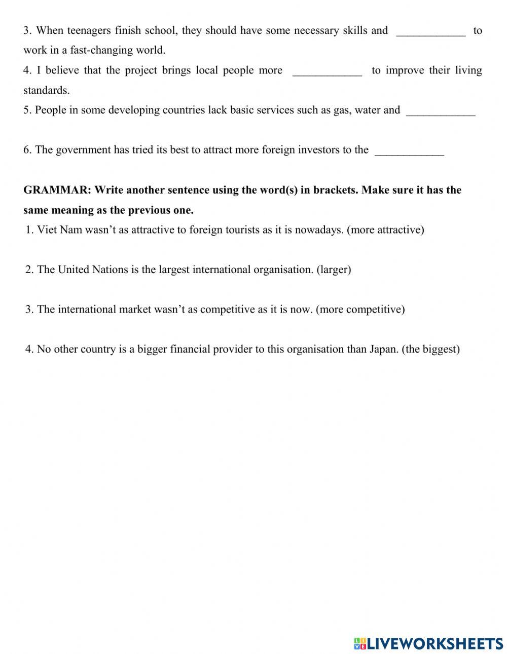 Unit 7. Looking back and Project