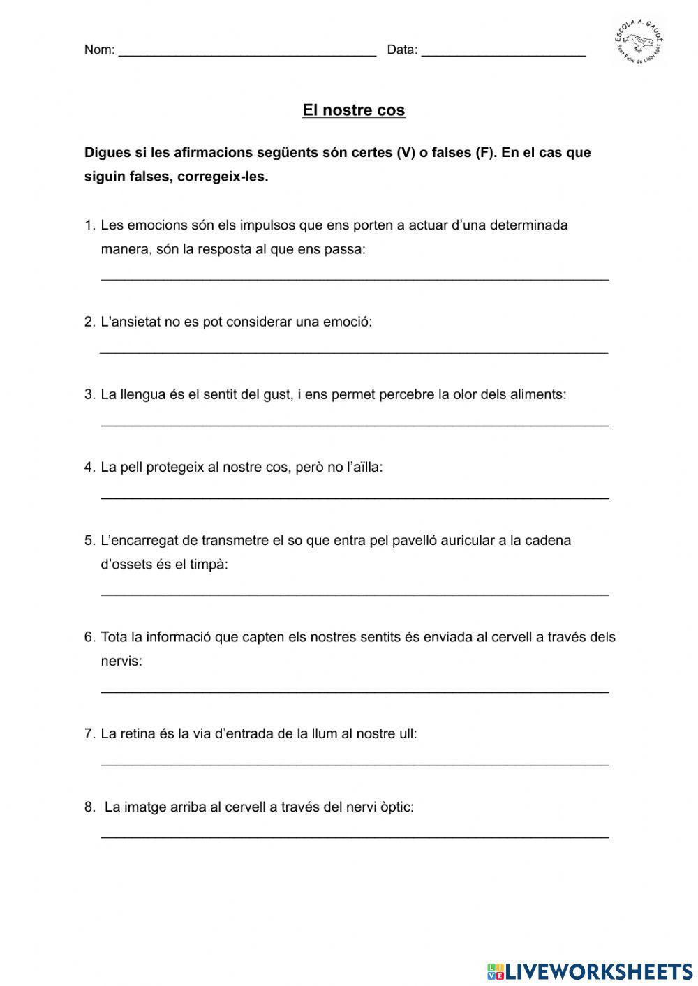 Repàs el nostre cos