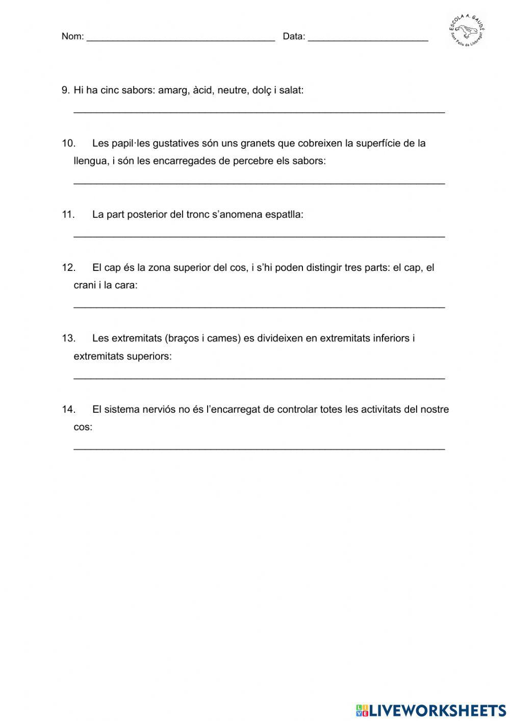 Repàs el nostre cos