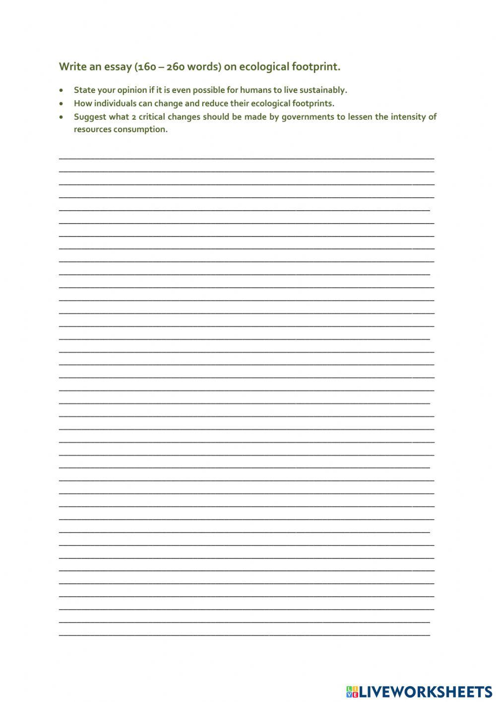 Ecological Footprint Essay