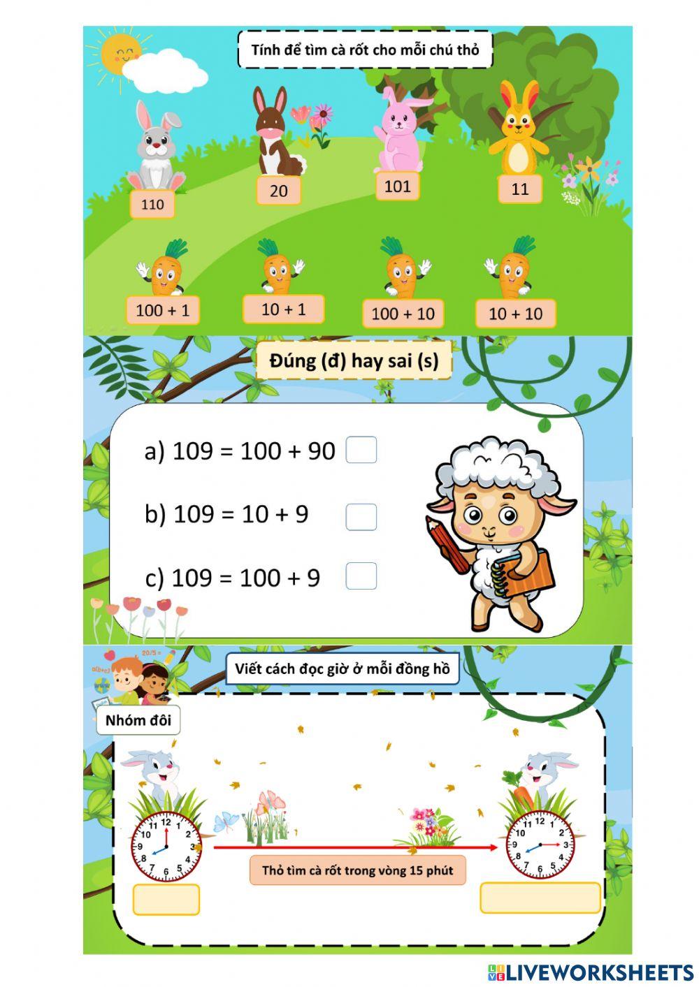 Các số từ 101 đến 110