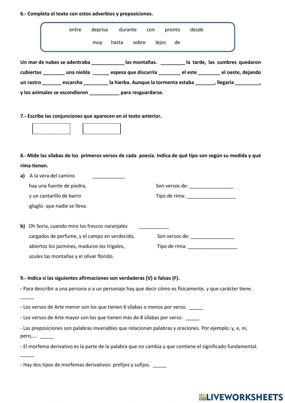 Ficha de repaso U.D.7 Lengua 5º