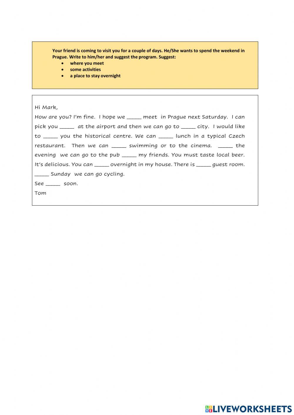 Weekend in Prague - Model Writing SLP1 - 1