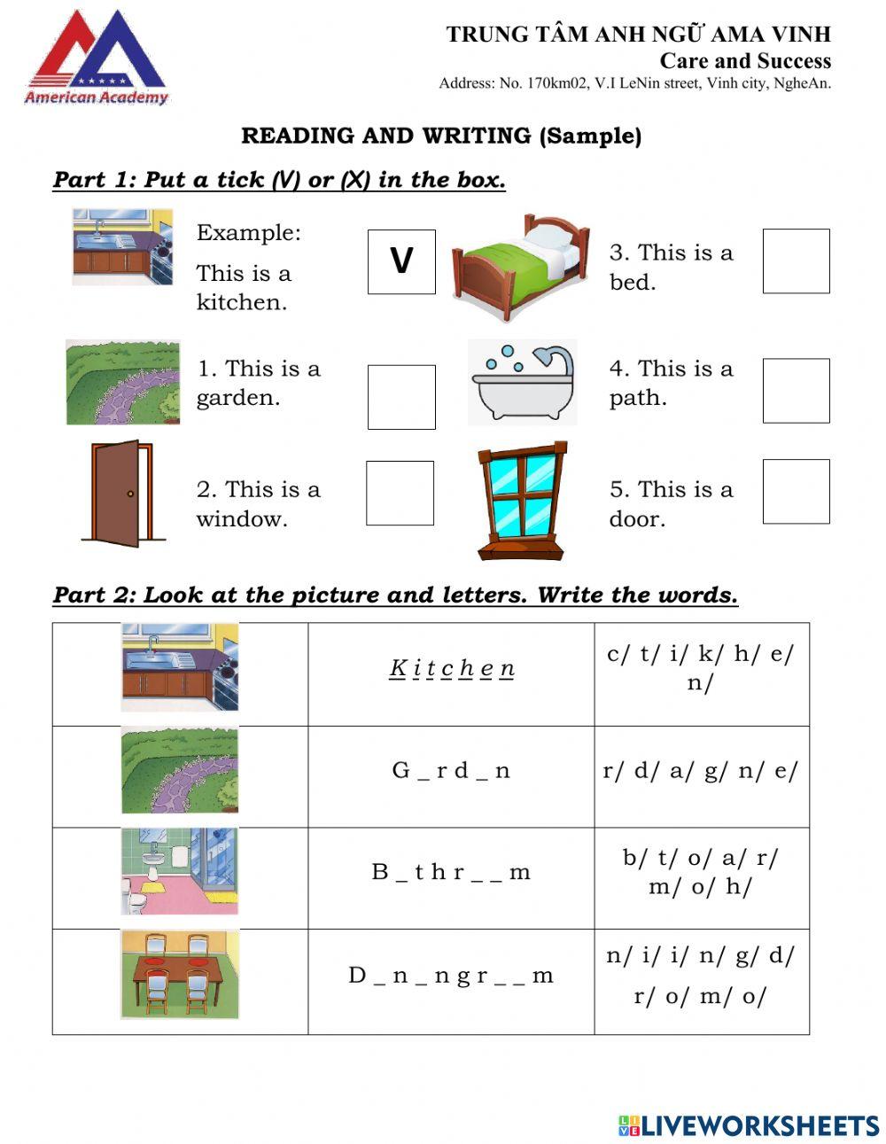 Sample 2nd mid-term test Grade 1