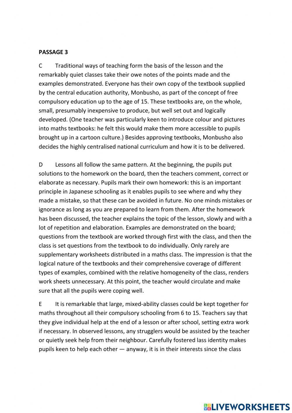 Reading-multiple choice (2)