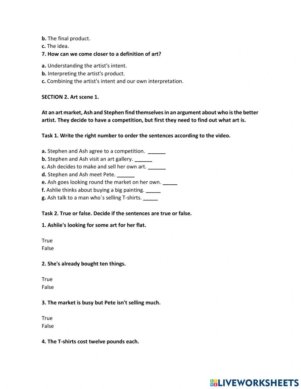 Enjoying the Arts practice 2