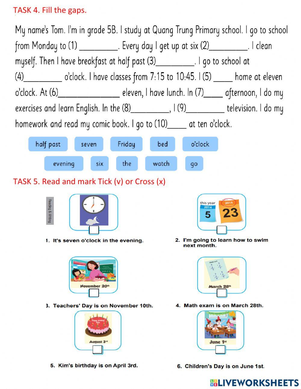 Smart start 5 - theme 6 - TIME - Lesson 6