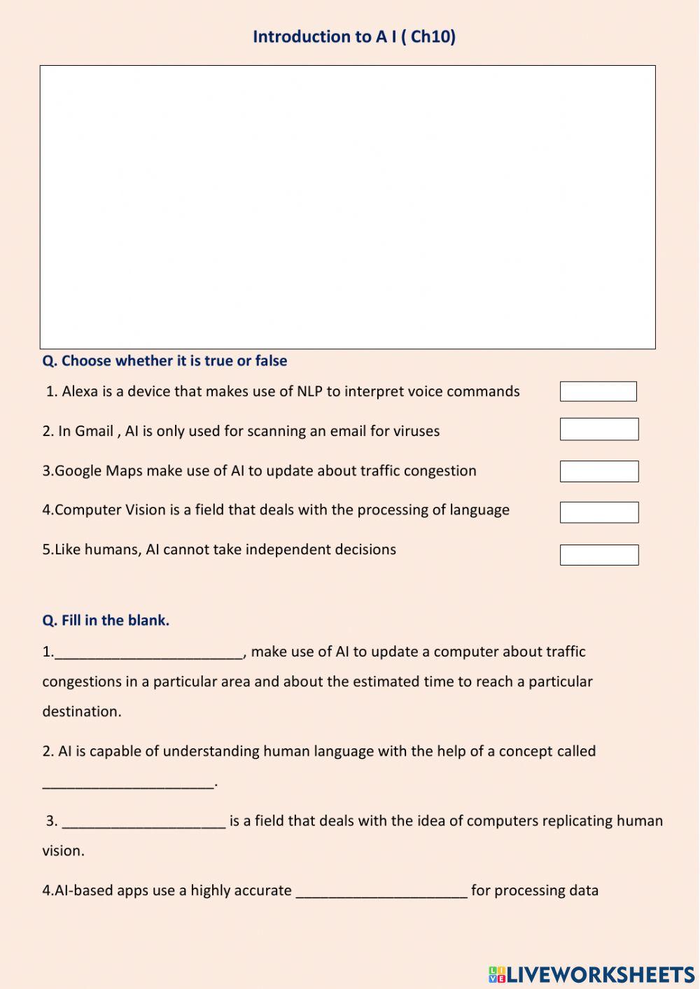 2304773 | Intro to AI (Ch 10) | vani14 | LiveWorksheets