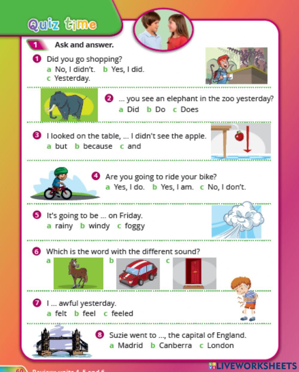 Quiz time  QM 4  Unit 4-6