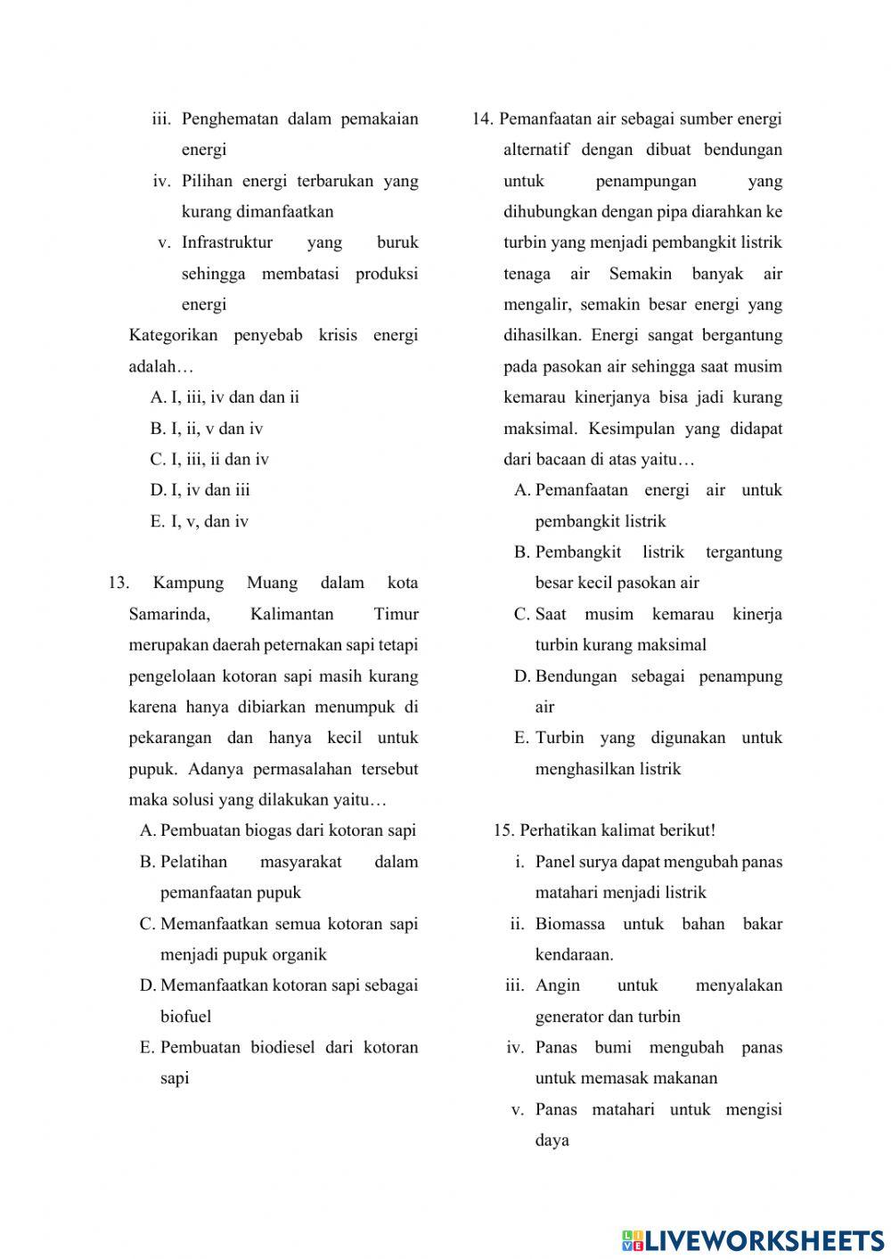 Soal Evaluasi Fisika