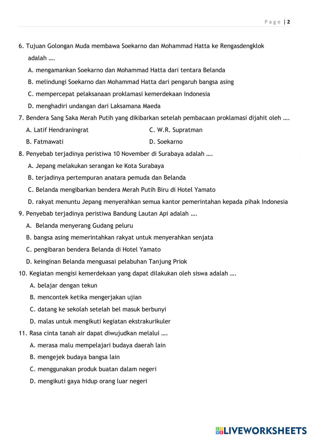 Penilaian harian ips tema 7