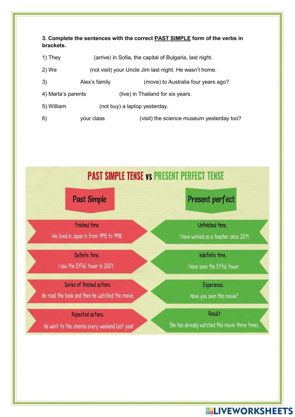 Grammar 1: Past simple and present perfect