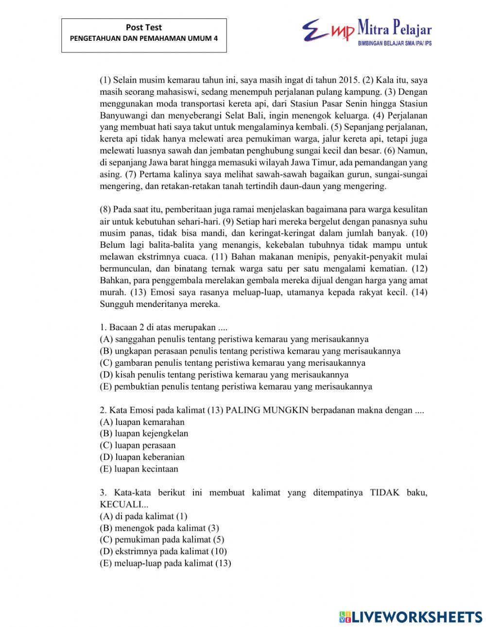 Post Test Intensif PPU 4