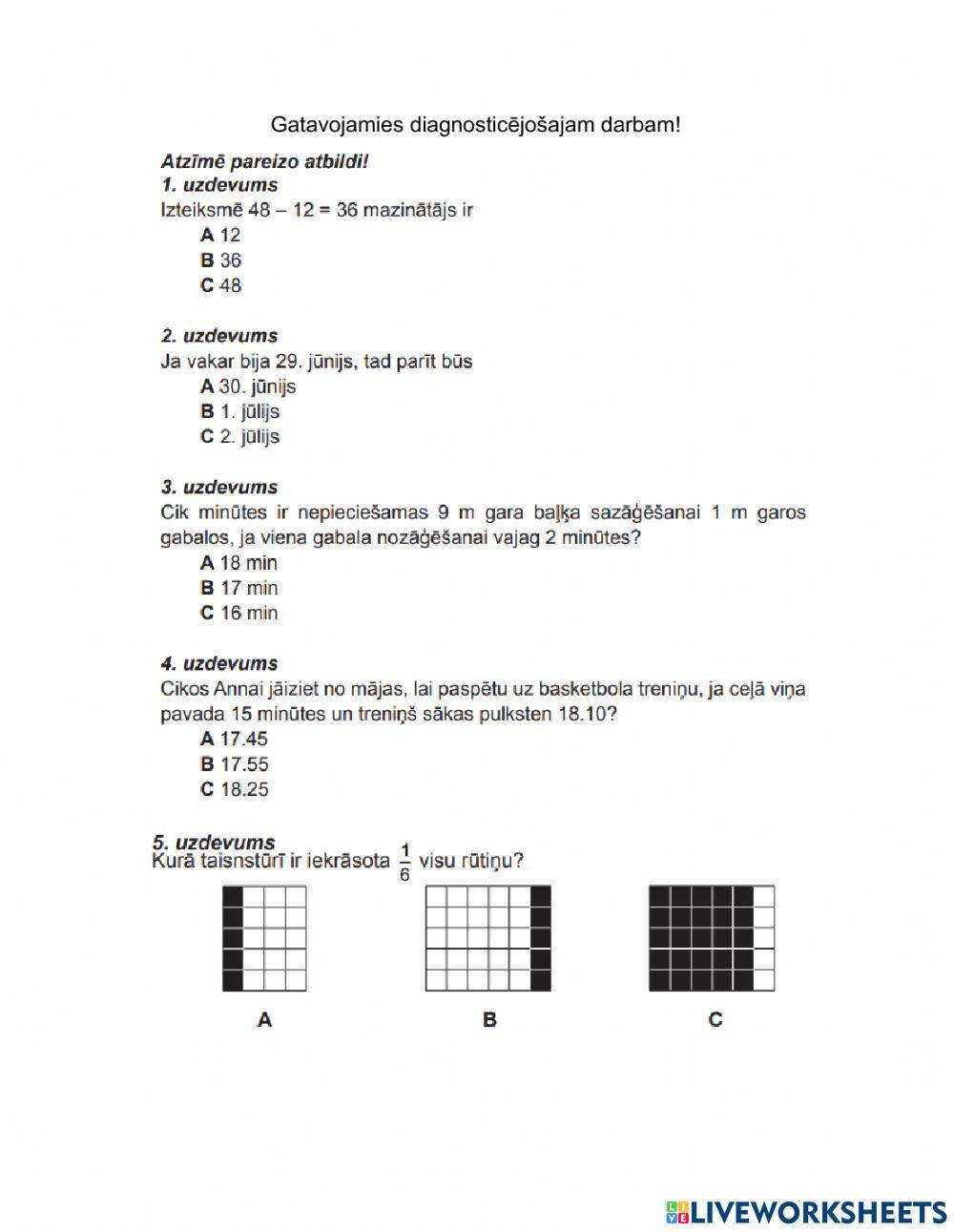Gatavojies dd matemātikā