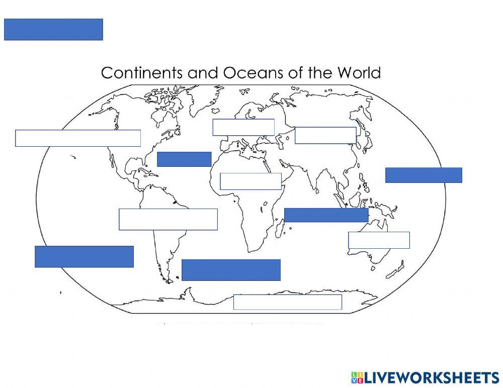 World map - continents