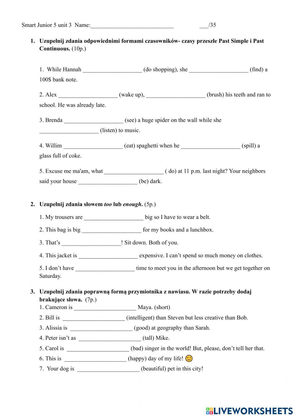 Smart Junior 5 unit 3