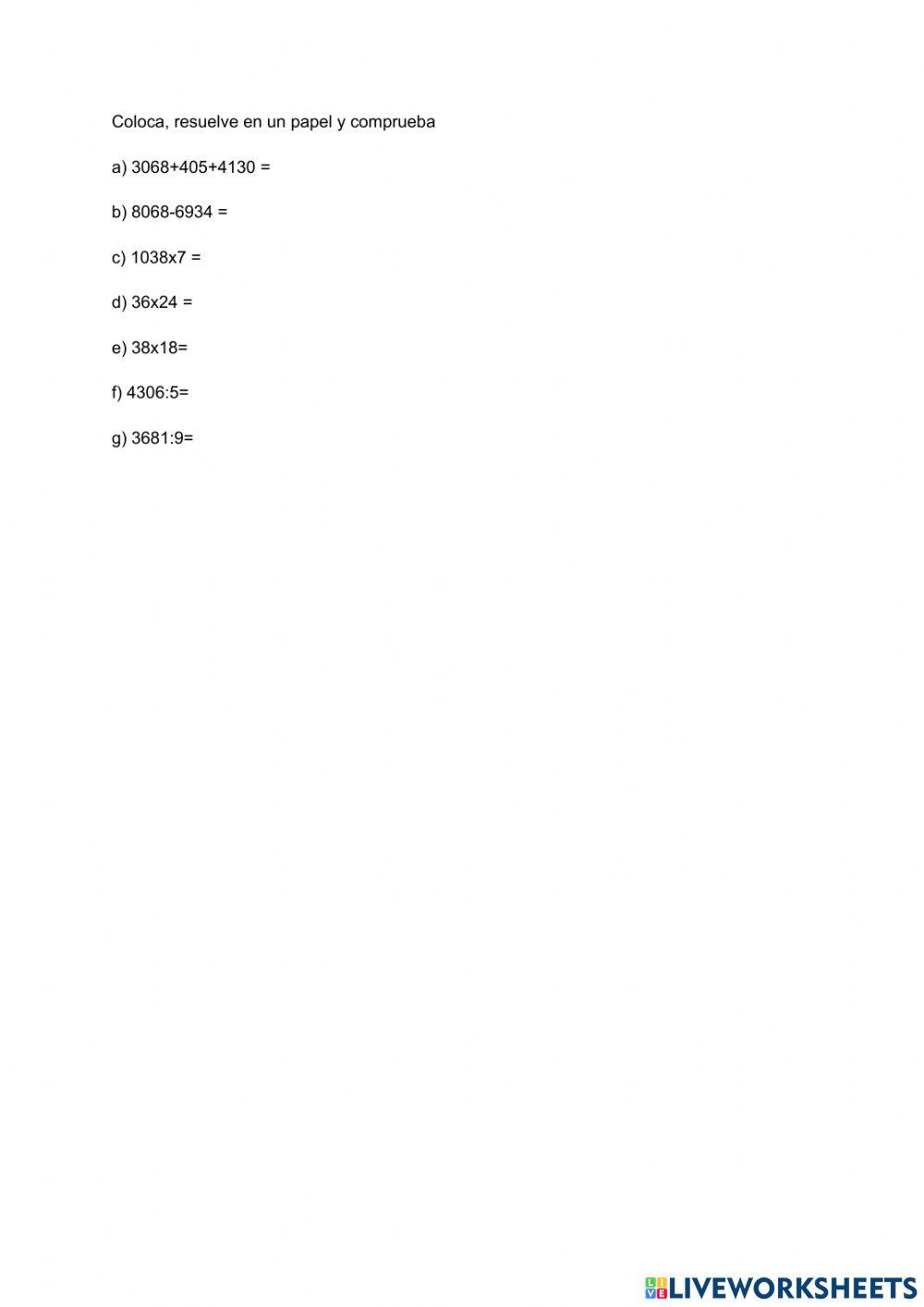 Operaciones básicas