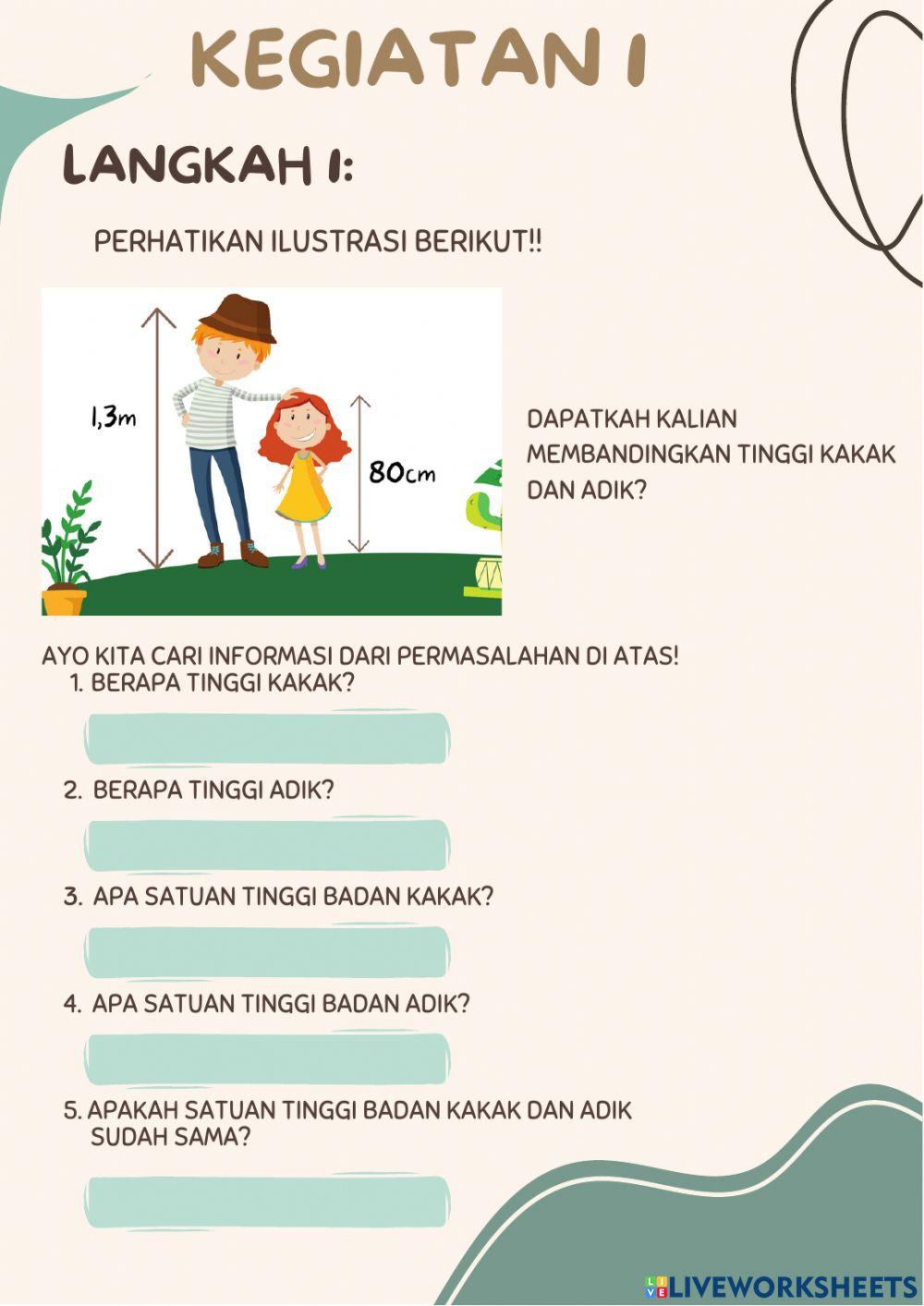 LKPD perbandingan dua besaran berbeda satuan TaRl