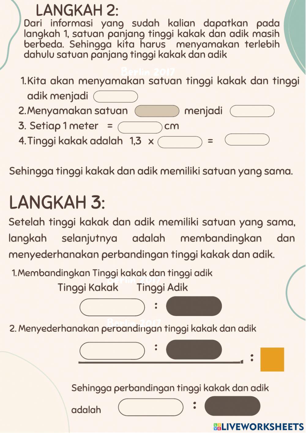 LKPD perbandingan dua besaran berbeda satuan TaRl
