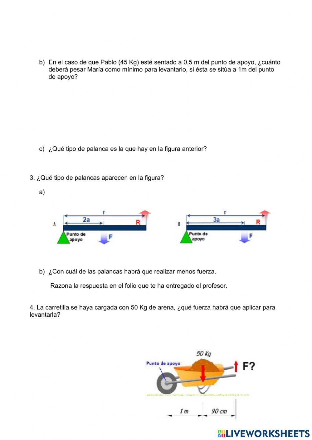 Exemen mecanismos: Palancas