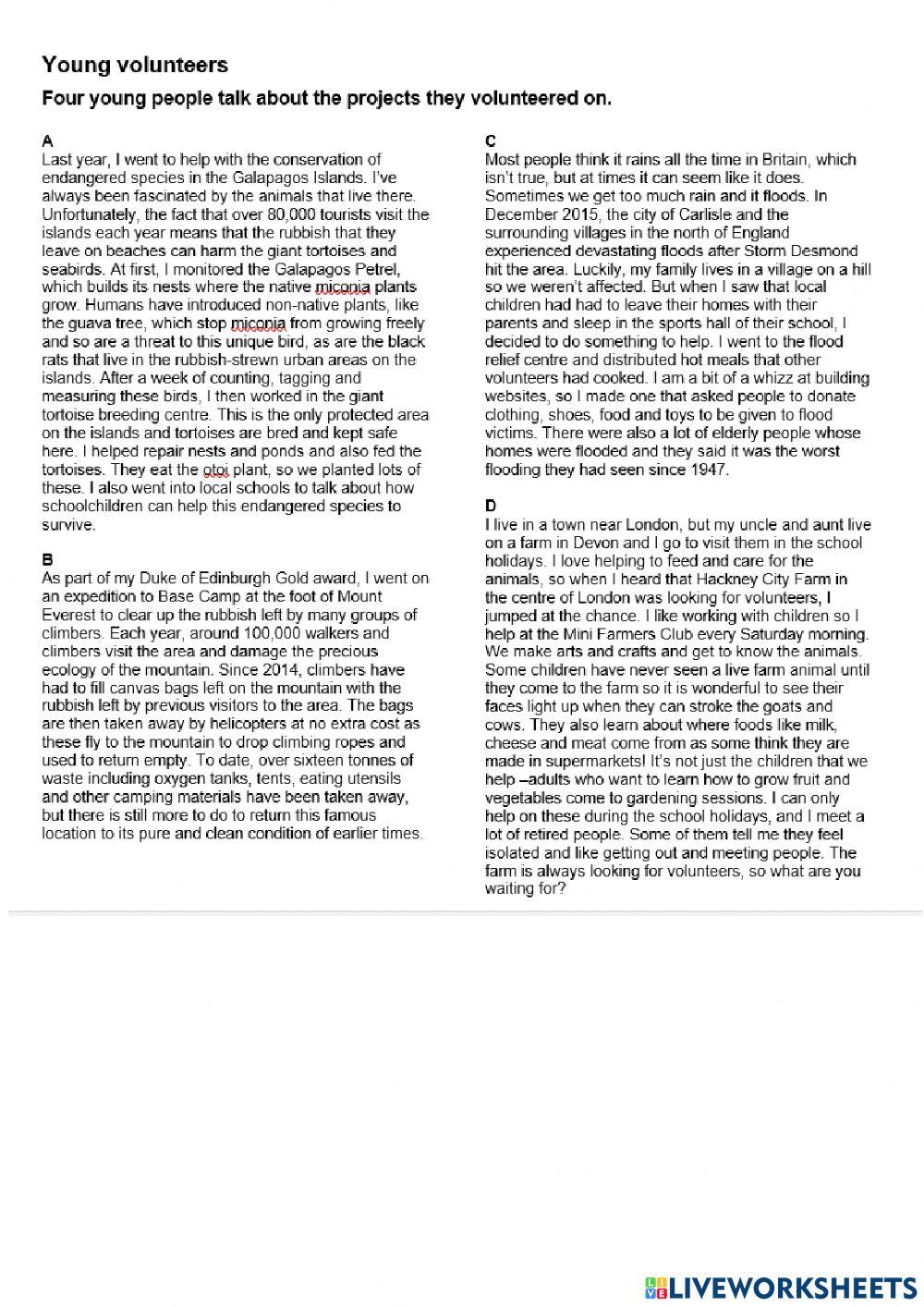 GOLD EXP B2 - unit 2 test part 2