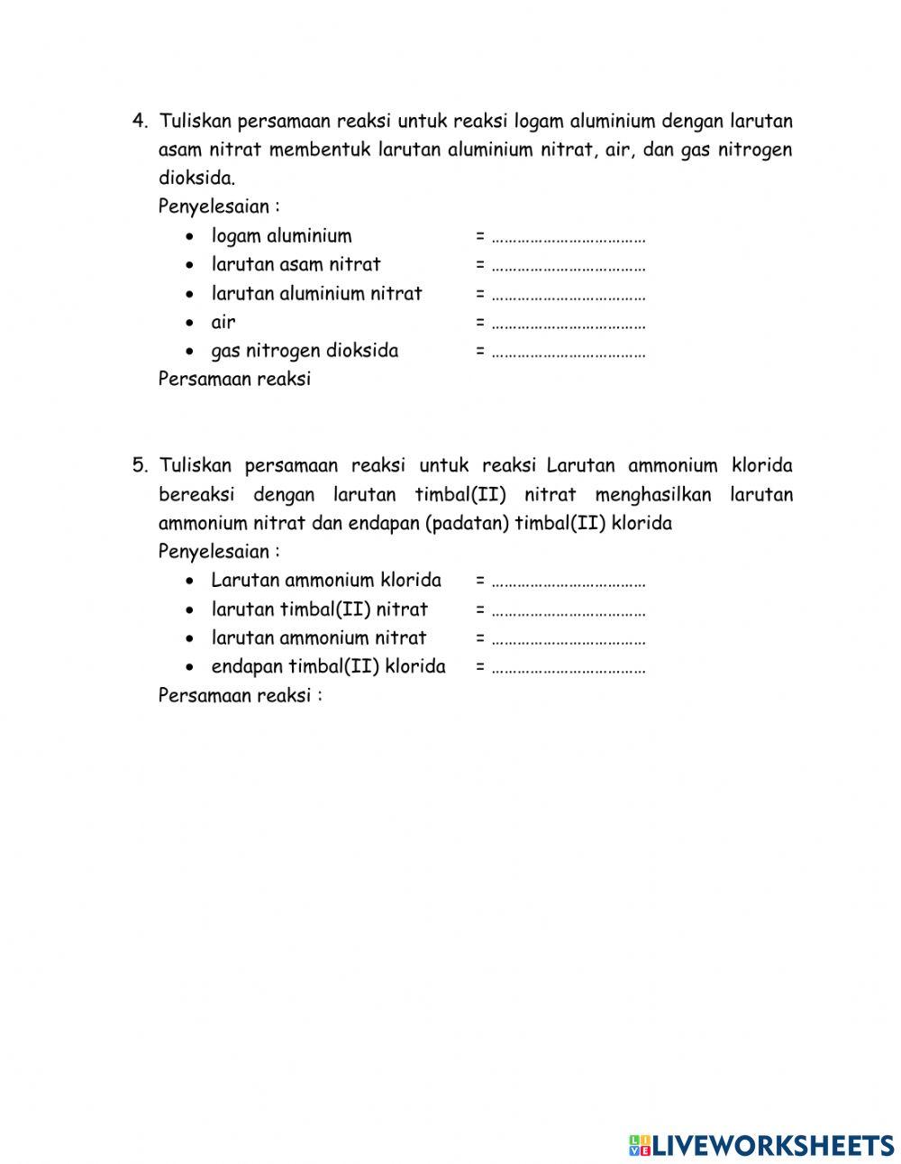 Persamaan Reaksi Kimia