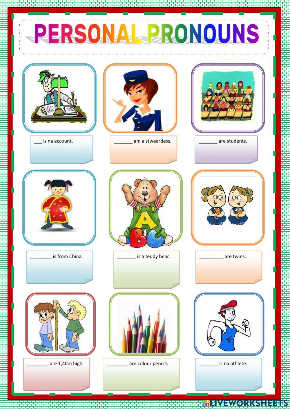 Personal Pronouns 2305219 eserra25 Live Worksheets