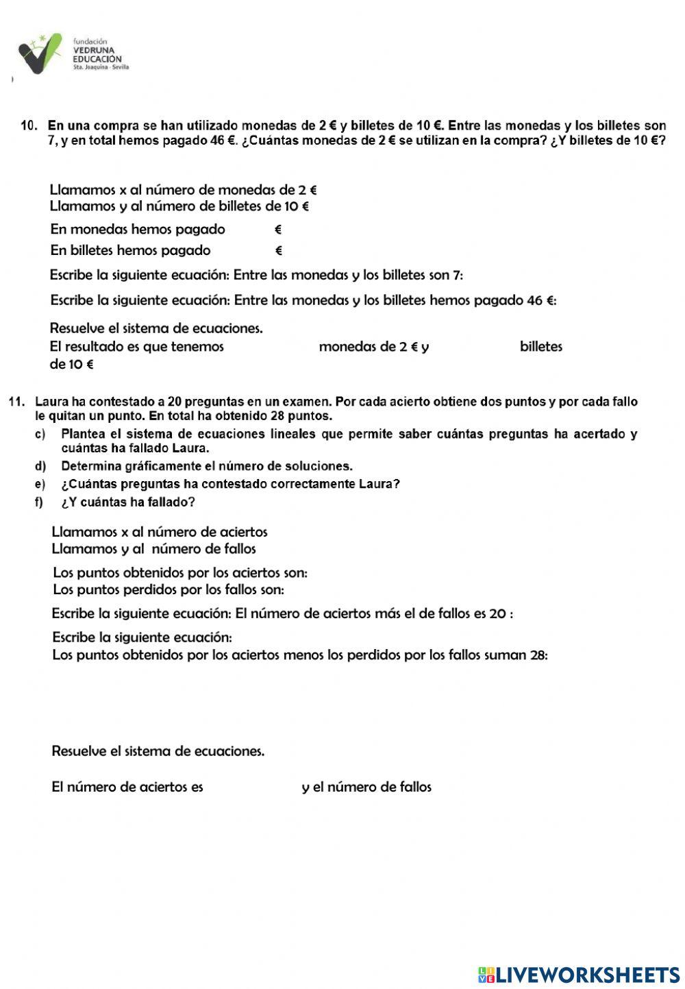 Ecuaciones de2º grado y Sistemas de ecuaciones