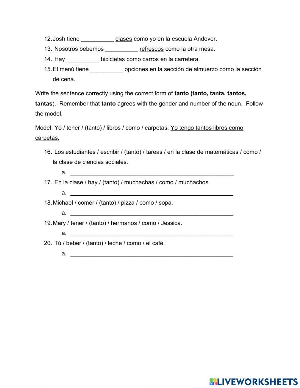 Equal comparison practice online exercise for live worksheets