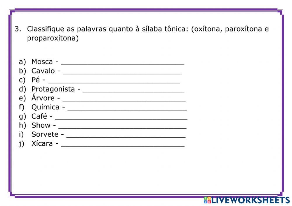 Acentuação, Sílaba tônica, número de sílabas
