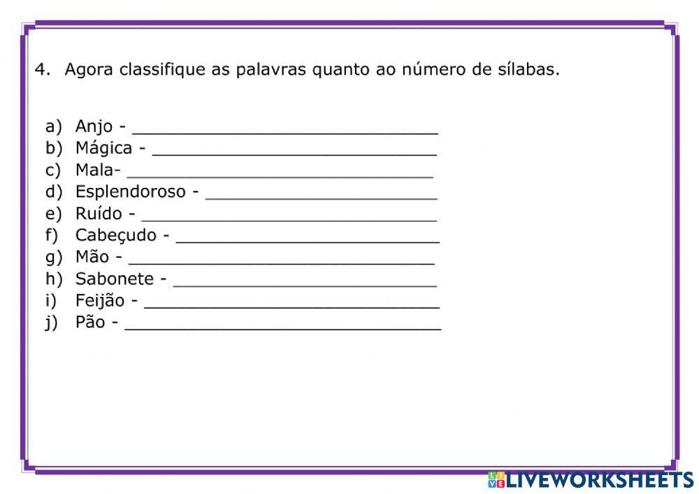 Acentuação, Sílaba tônica, número de sílabas